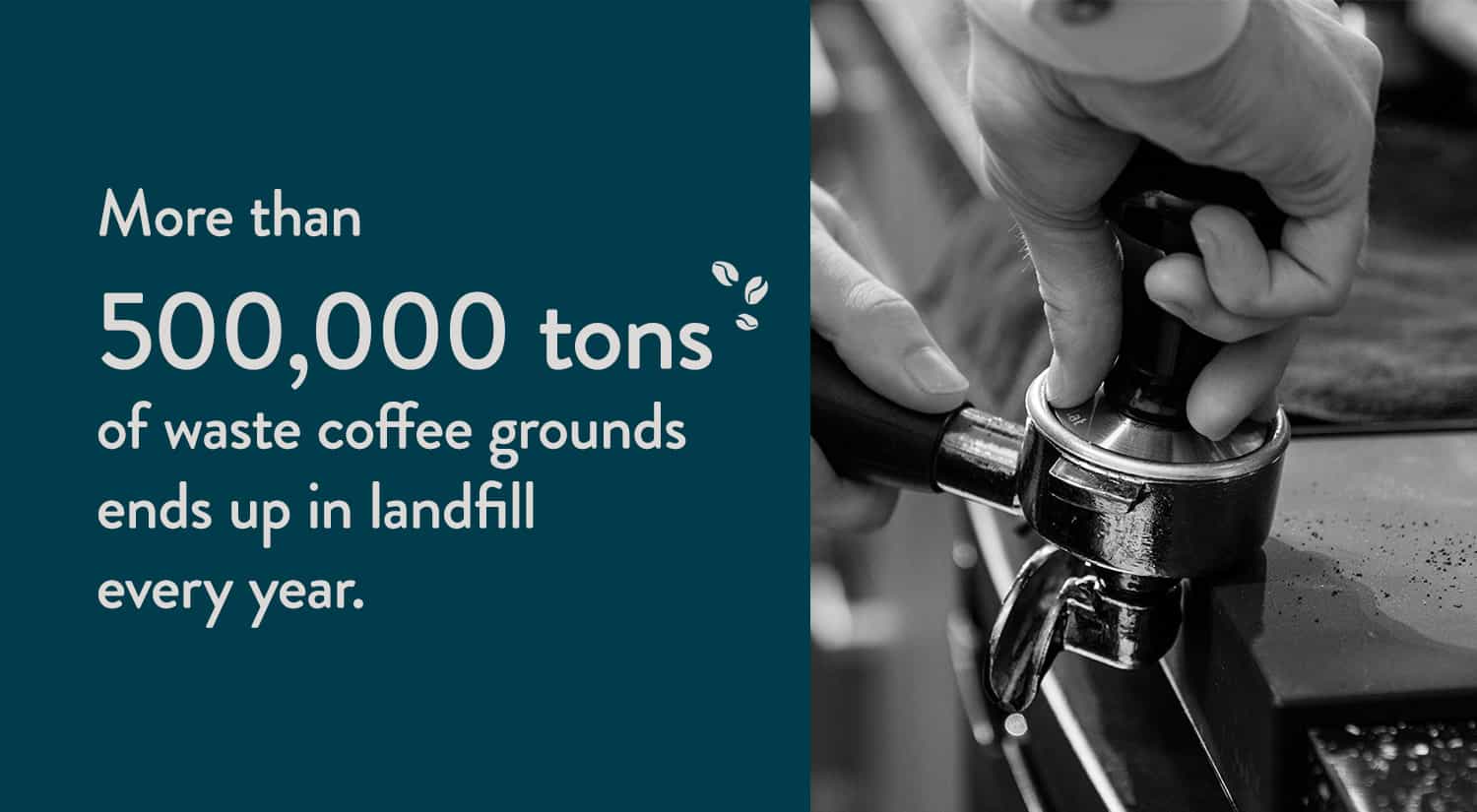 More than 500,000 tons of waste coffee grounds ends up in landfill every year.